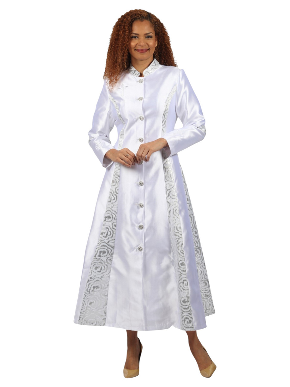 white christmas dresses Women's Tapered Clergy Dress – Elegant Fitted Clerical Wear main image 1