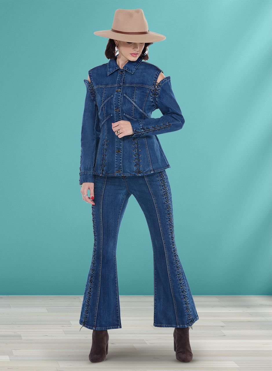 【NONCODE】G2 side color matching denim pants DV Jeans 8494 2Pc Denim and Pant Set