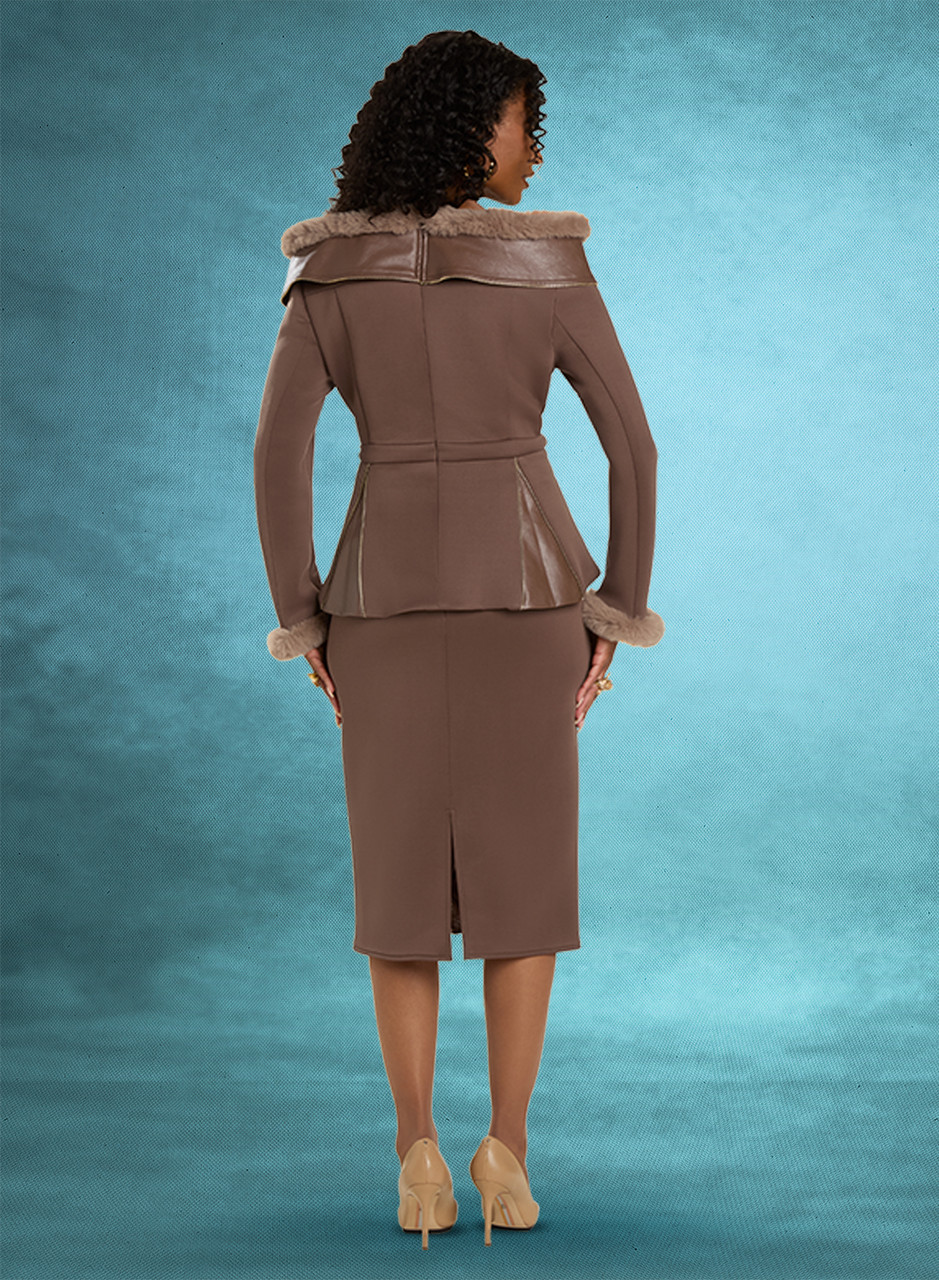 Elegance Fashions | Donna Vinci 12139 2Pc Skirt Set - Coffee
