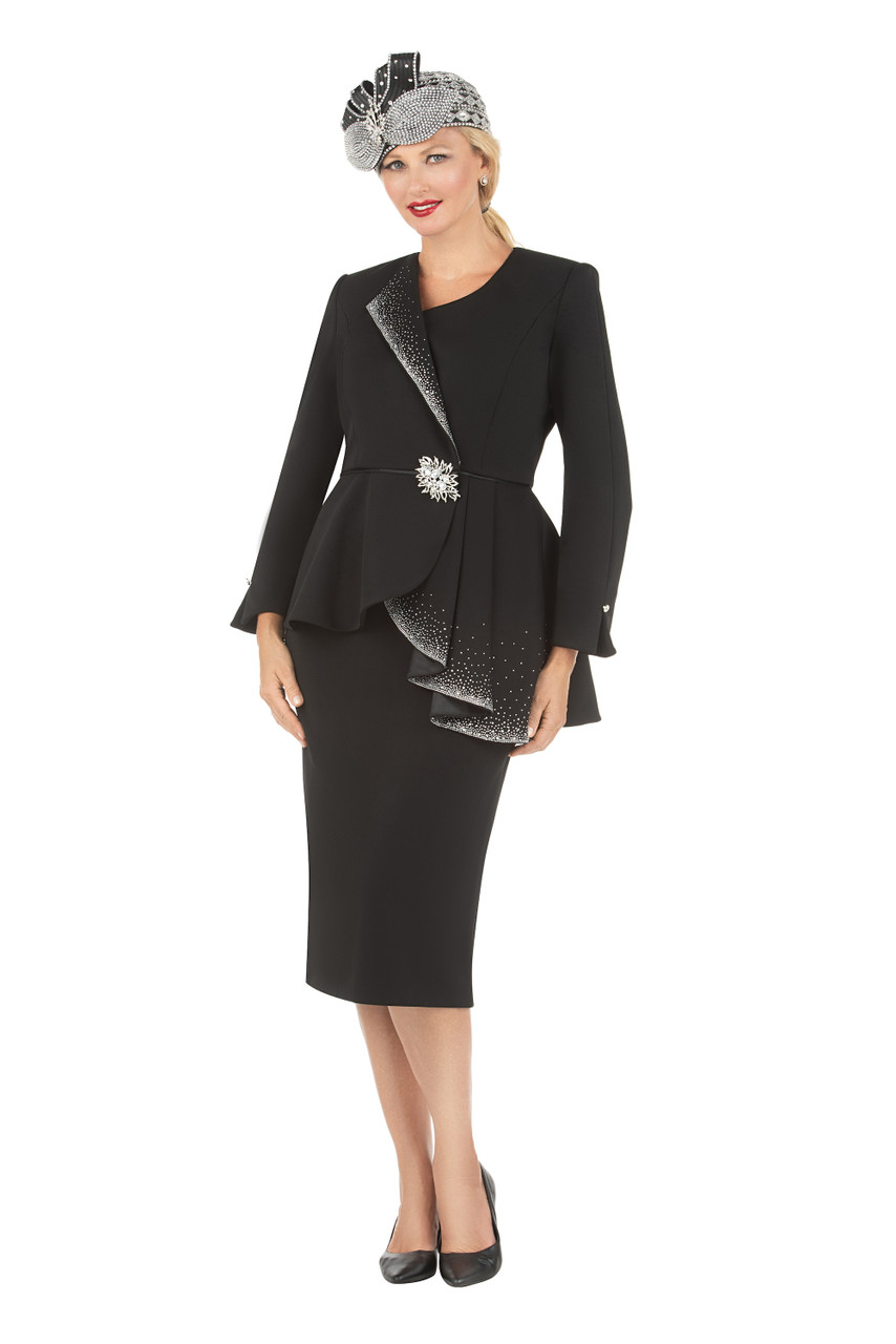 Elegant Church Black Church Suits For Womens Giovanna G1183 Church