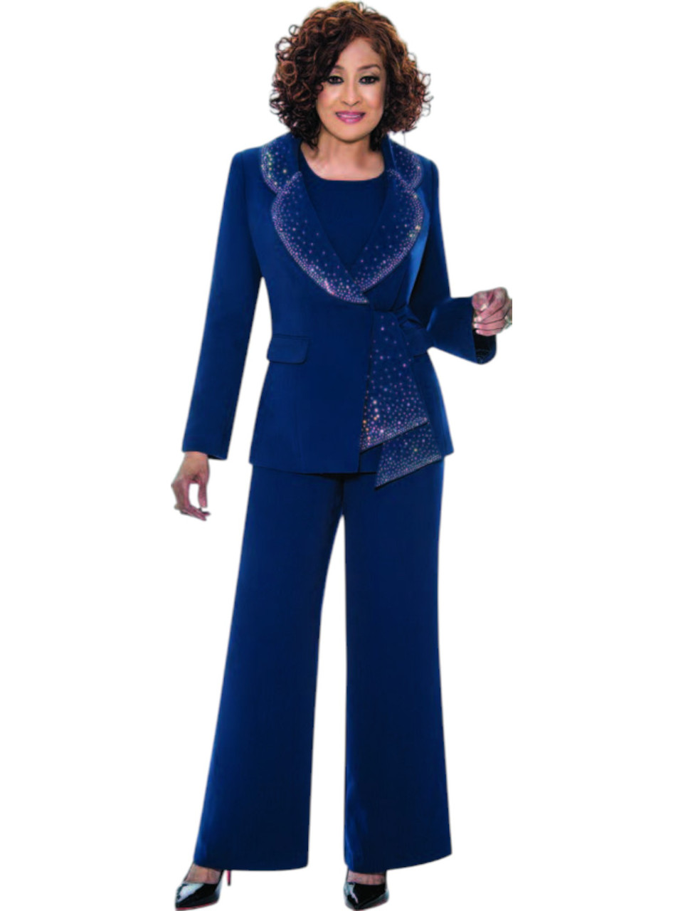Dorinda Clark Cole 309093 Navy Designer Church Suits – Elegant