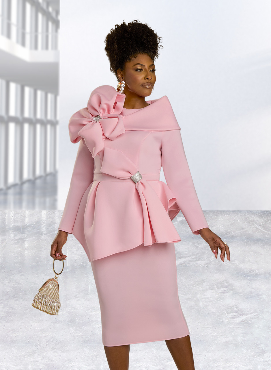pink church dress Champagne Italy 6206-PNK-IH Church Suits Fast These add a delicate and artistic touch to the garment Donna Vinci Pink Church Dress
