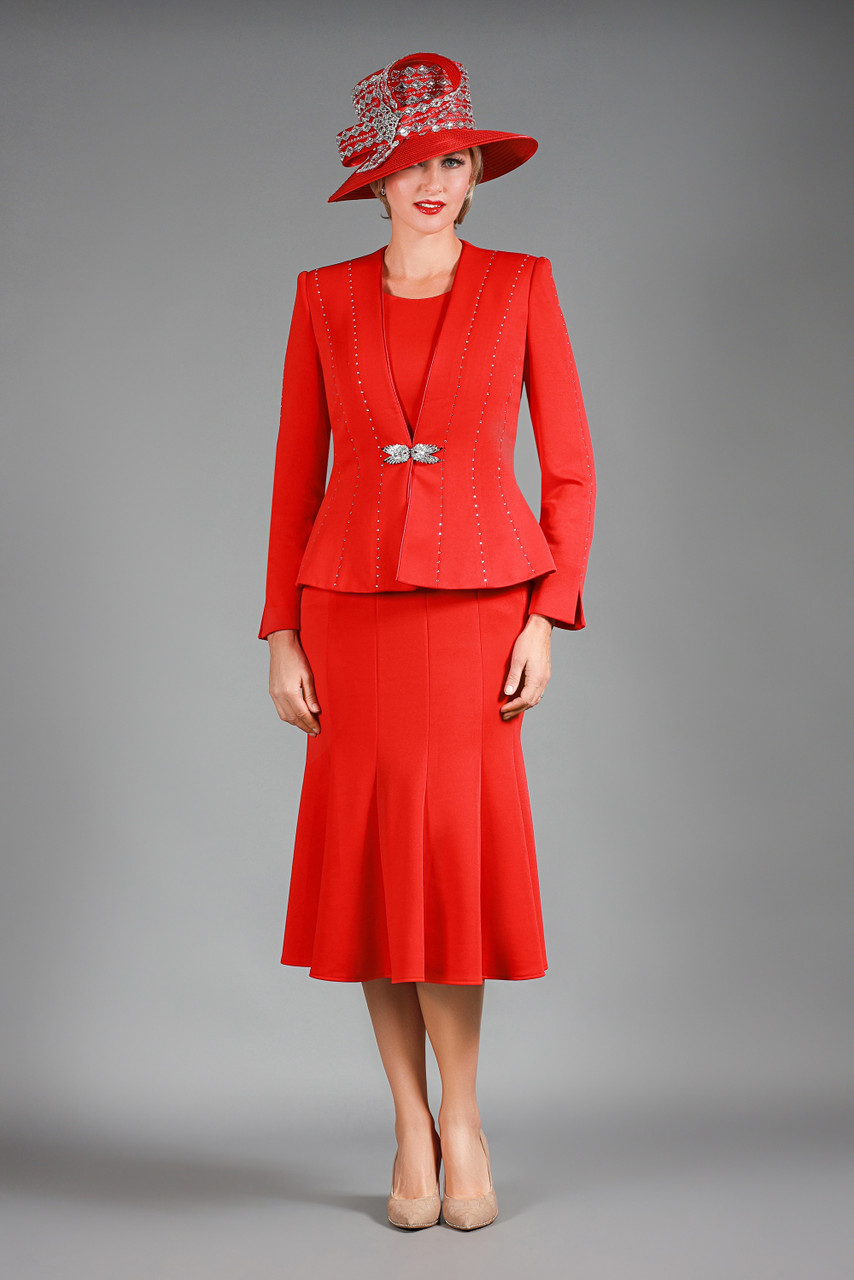 Giovanna Women Suits G1225 Red – Elegant Church Suits & Special
