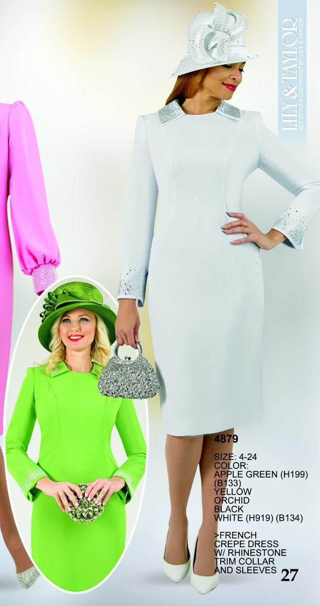 RUIMEME Renee(ルネ) tailor collar dress Lily and Taylor 4879 Rhinestone Collar Dress