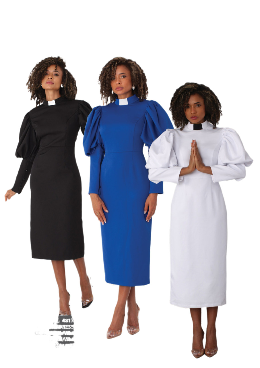 4813 Clergy Dress - White 4813 Clergy Dress - White