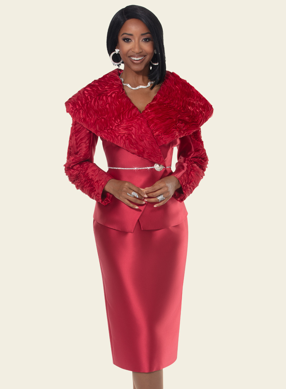 red dress jacket women Red Jacket Dress - Executive Jacket Dress - FULL WOMEN'S CUT Sheath Dress with Matching Jacket - Long Sleeve Jacket - Slit Pocket Detail on Jacket