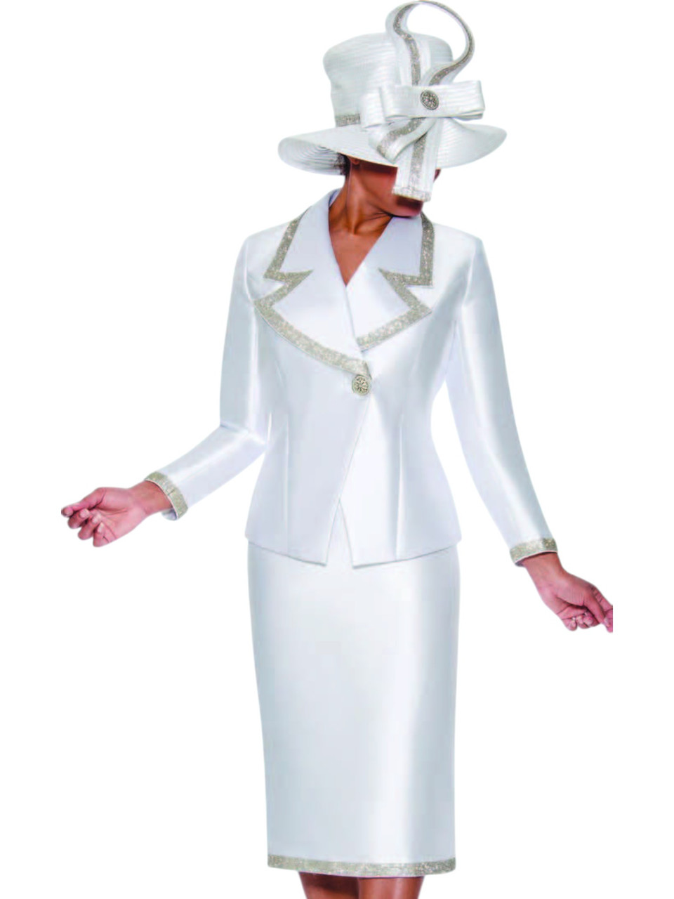 GMI Women Church Suit 9872 White – Elegant Women's Special