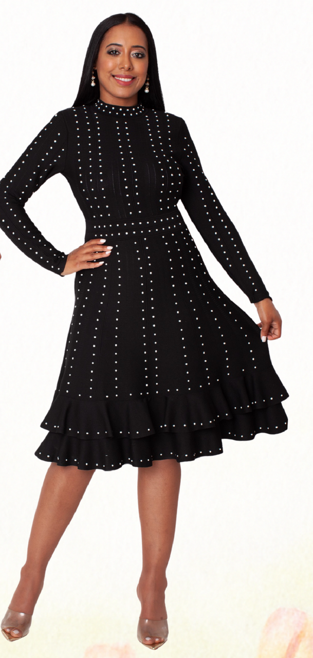 5374 Black Stud Dress