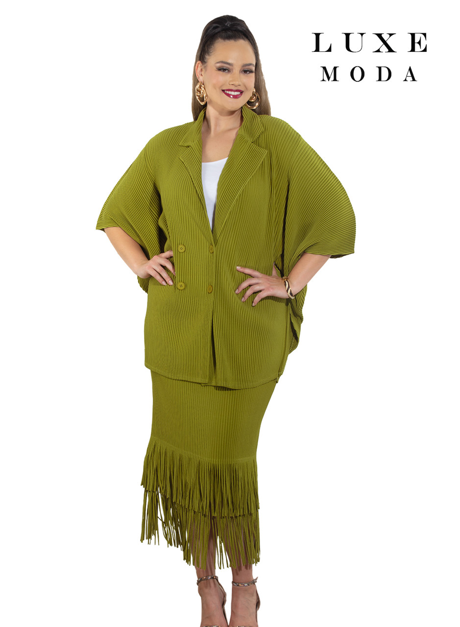 Luxe Moda Designer Church Suit LM-482 Kiwi – Elegant Women's Suit