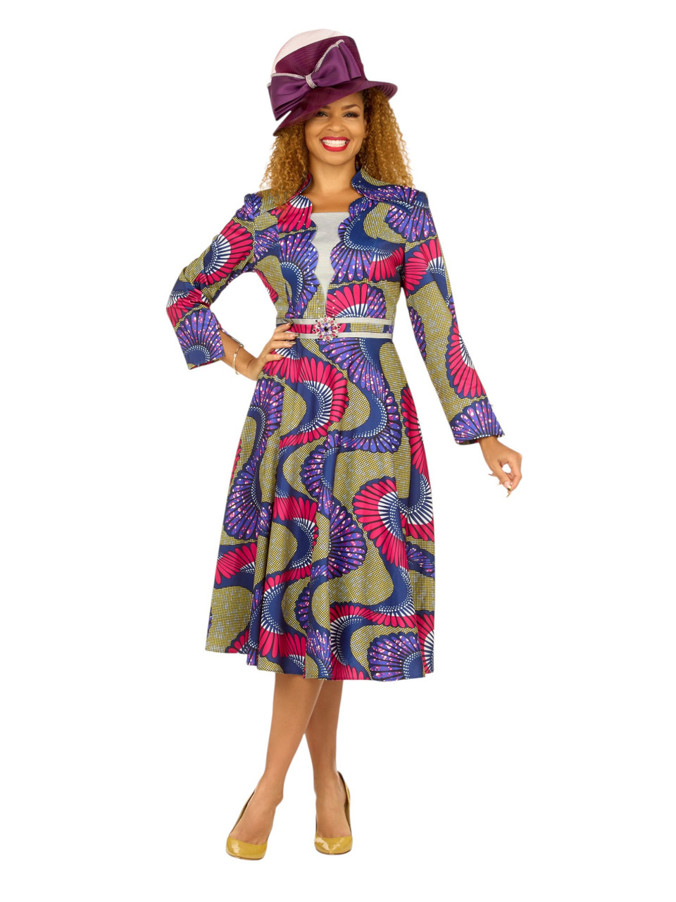 Giovanna D1690 Purple Multi Dress – Fall 2025 Church Elegance