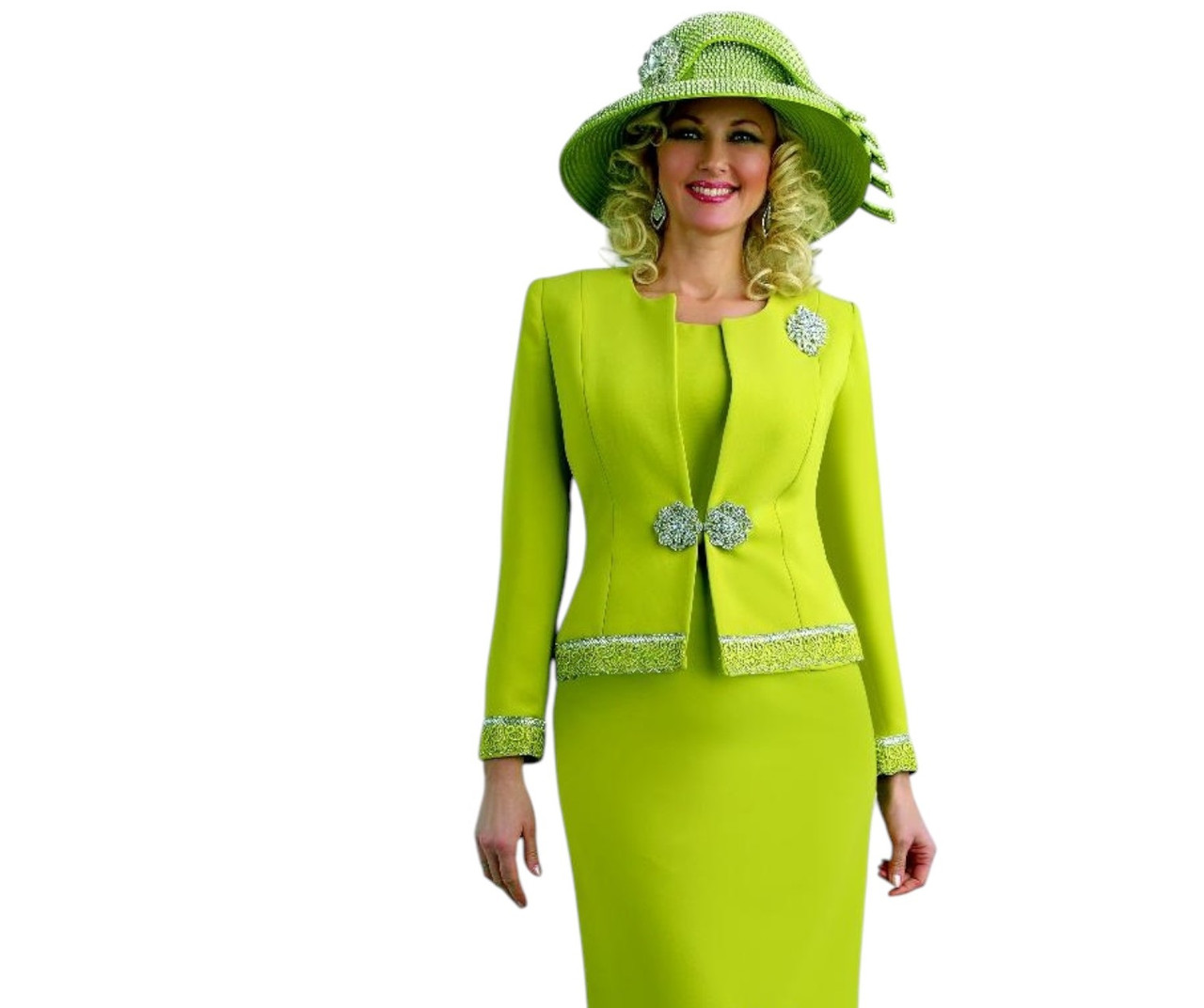 Lily Taylor 4272 3Pc Women Church Suit -Kiwi