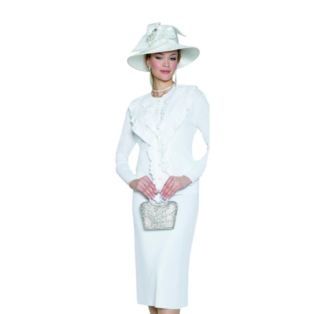 knit suits and dresses Lily Taylor Knits 833 3-Piece Skirt Suit style_vertical-stripe