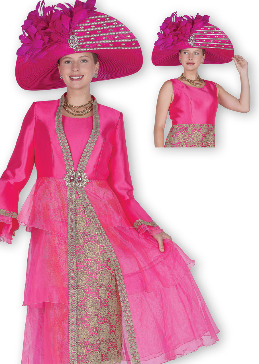 Aussie Austine Designer Church Suit 6153 Fuchsia – Women's Special