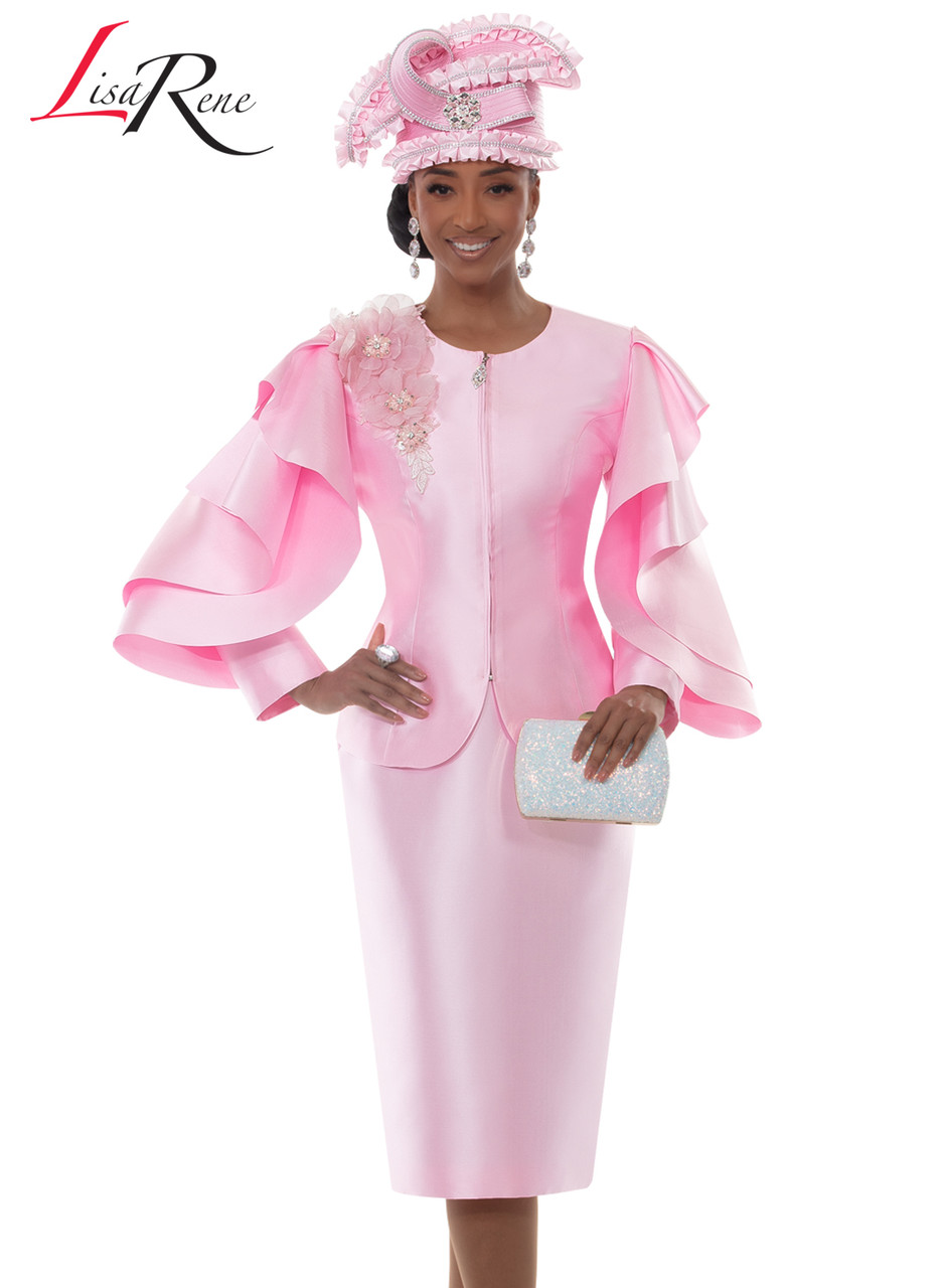 3385 2Pc Church Suit - Pink