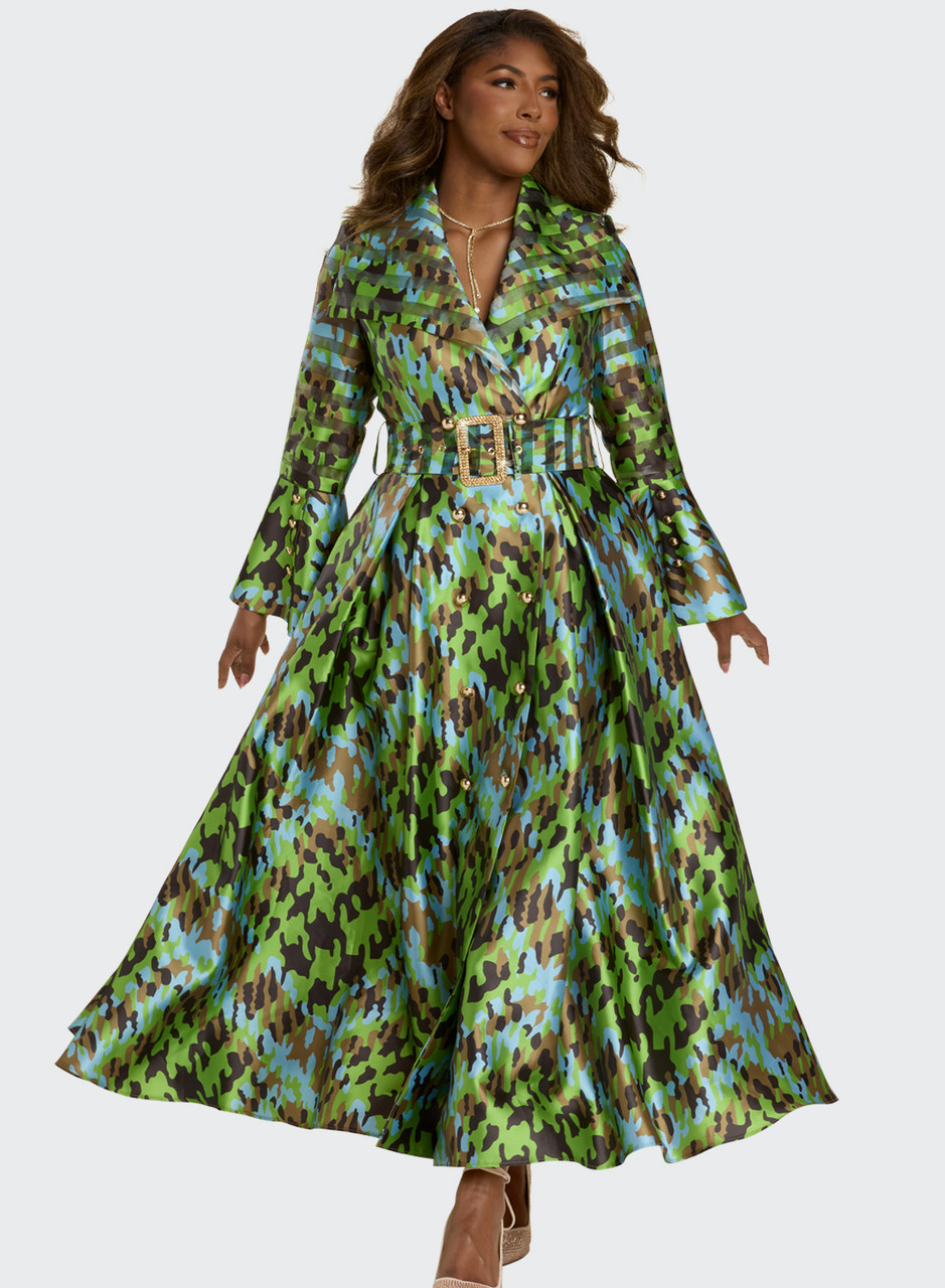 Donna Vinci Designer Church Dress 12210 Green Multi – Elegant
