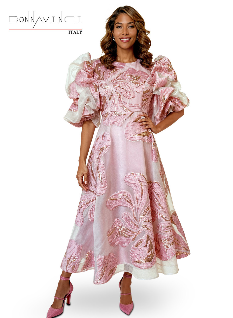 Donna Vinci Designer Church Dress 12266 Pink – Elegant Women's Dress