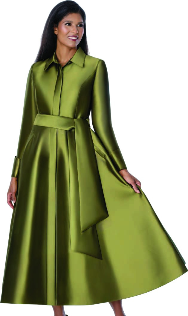 DN100311 Belted Olive Dress