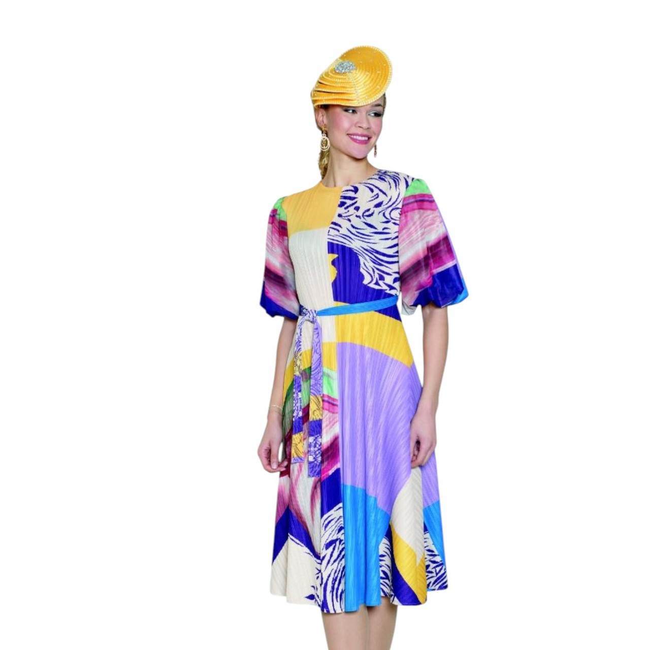 pleated dress designer Lily and Taylor 5170 Pleated Dress