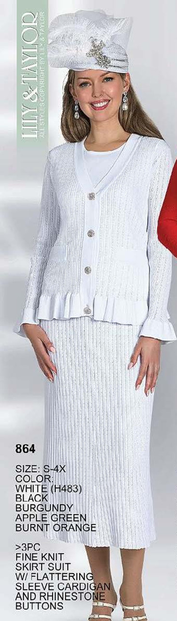 Lily Taylor Knit Designer Church Suit 864 – Women's Special