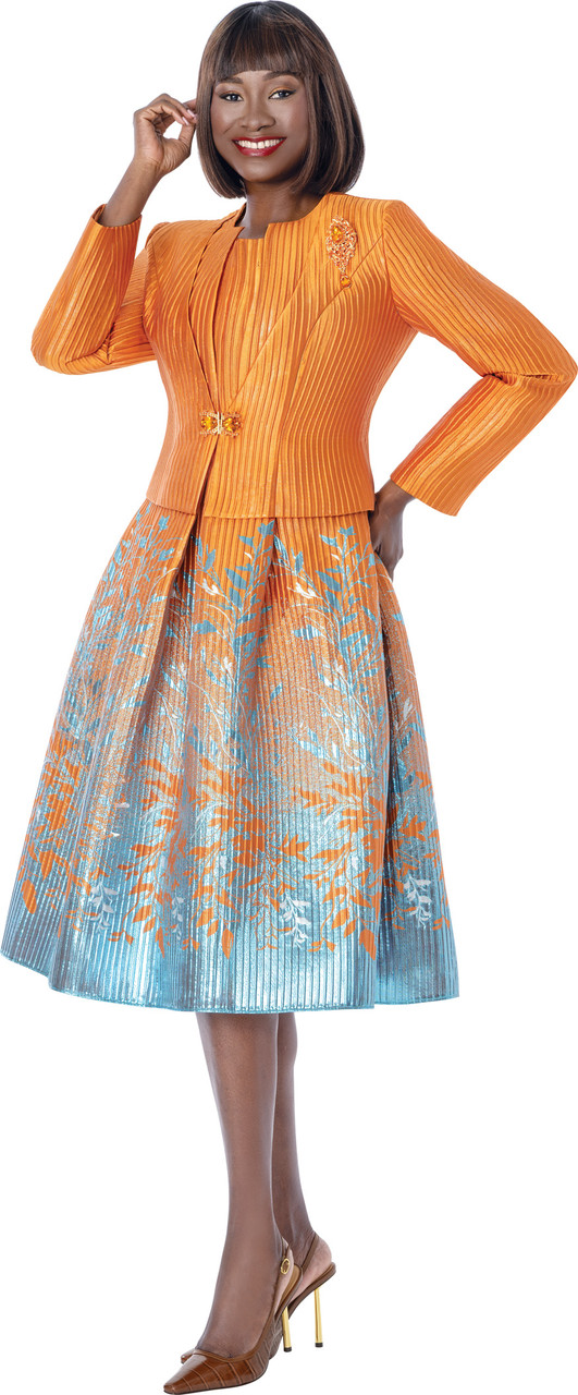 orange church dress GMI 9742-OR-IH Ladies Suit Astorewithinastore This three Coral Sheath Church Dress by