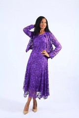 Diana 8190 2Pc Lace Dress Suit - Purple