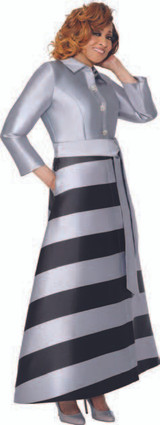 Dorinda Clark Cole 309971 Silver & Black Dress/ Back
