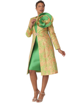 Tally Taylor Designer Church Suit 4859 Green Gold – Women's