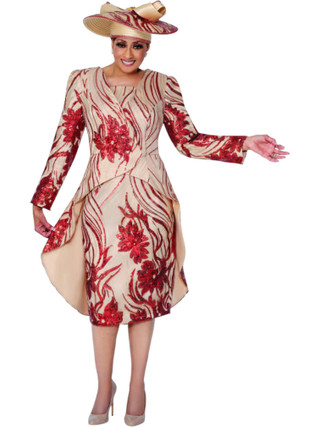 Dorinda Clark Cole 309872 Suit with Statement Hat - Fall 2025