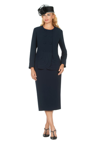 Giovanna 0902 Usher Skirt Suit - Navy
