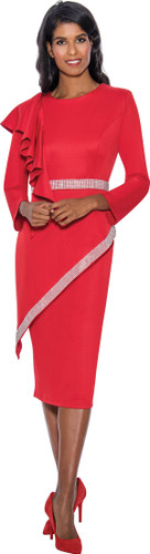 Stellar Looks SL1662 2Pc Skirt Suit - Red