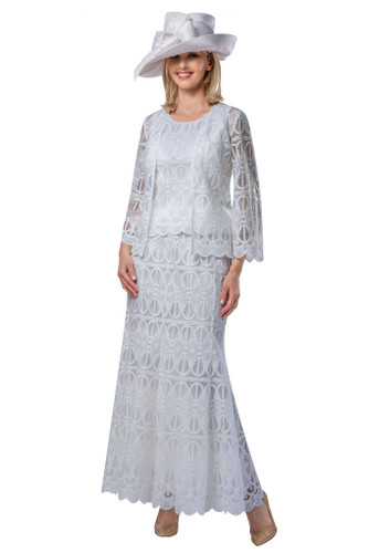 Giovanna 0946 Skirt Suit - White