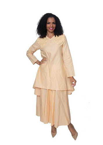 Ella Belle 8218 2Pc Skirt Set - Banana