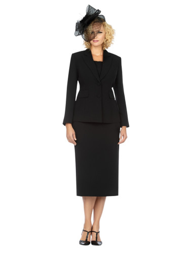 Giovanna S0710 2Pc Skirt Suit - Black