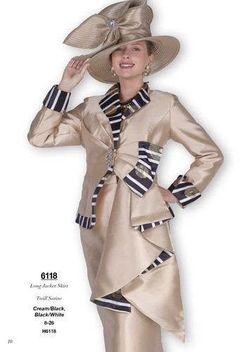 Champagne Italy 6118 Fall 2025 Long Jacket/Skirt in Gold