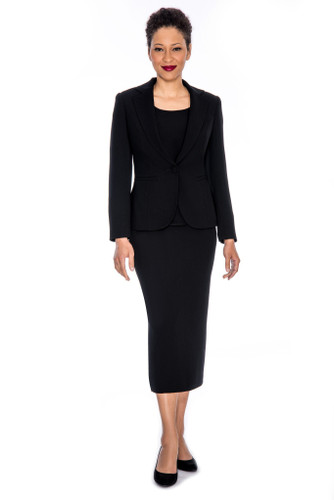 Giovanna S0707 3Pc Skirt Suit - Black