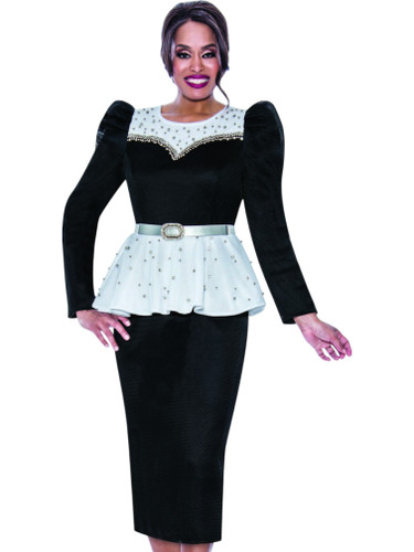 Elegance Fashions | Stellar Looks SL1992 2Pc Mesh Skirt Suit