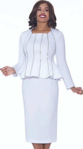 Stellar Looks SL600292 2Pc Skirt Suit-WHT