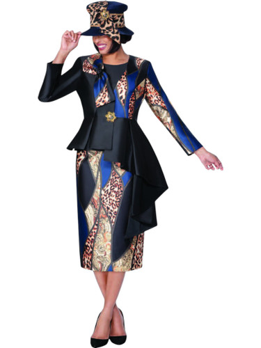 G400563 Twill Skirt Set -Multi Blue