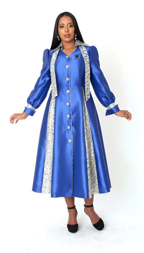 knee length dresses for ladies Ladies' 1-Piece Preaching Robe Dress in Black & Silver main image 0