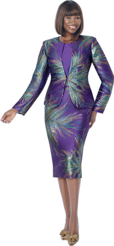 Terramina Designer Church Suit 7012 Orange Dress & Jacket Set