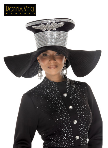 black dress hat for women Designer Couture Women's Hats Church & Special Occasions Color:Grey/Black & White Handcrafted in England ecom10/17 Soho Evening Asymmetrical Poplin