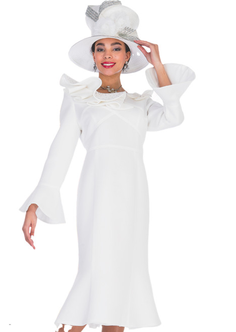 Elite Champagne 5706 Scuba Dress - White