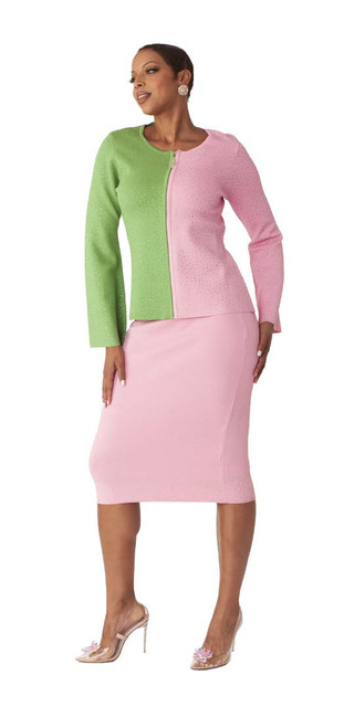 Pink and green sales knit suits