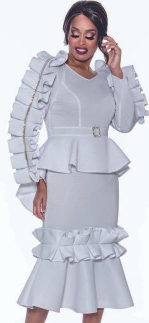 Stellar Looks SL911 2Pc Skirt Suit - White