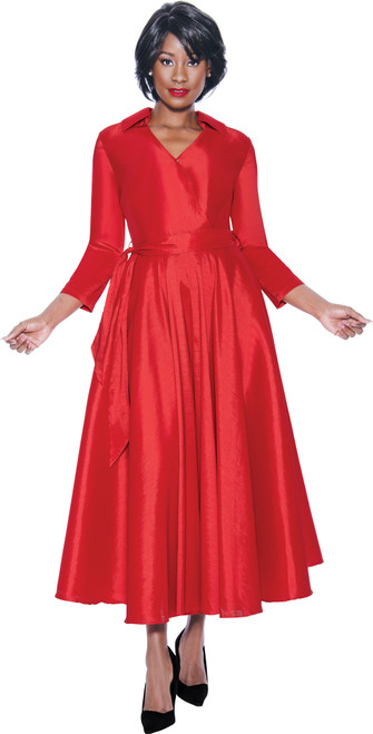 Terramina 7869 Wrap Dress - Red