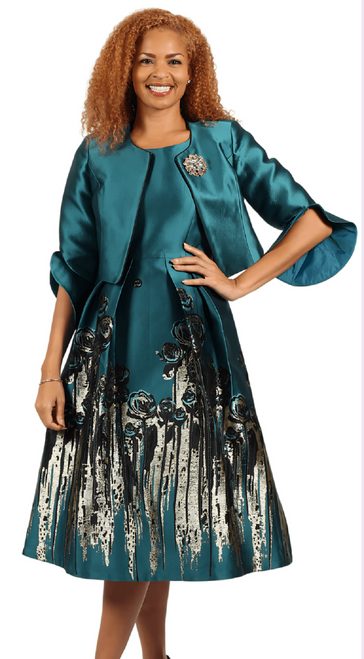 Diana 8978 2Pc Dress Set - Teal