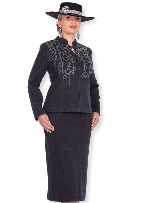 Elite Champagne 5966 2Pc Knit Suit -B