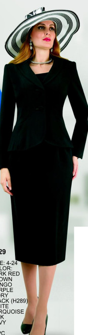 Lily and Taylor 4529 Skirt Suit - Black