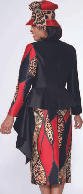 G400563 Red Multi-Print Suit with Animal Accents - Back