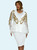 Donna Vinci 5865 peplum mesh suit in white